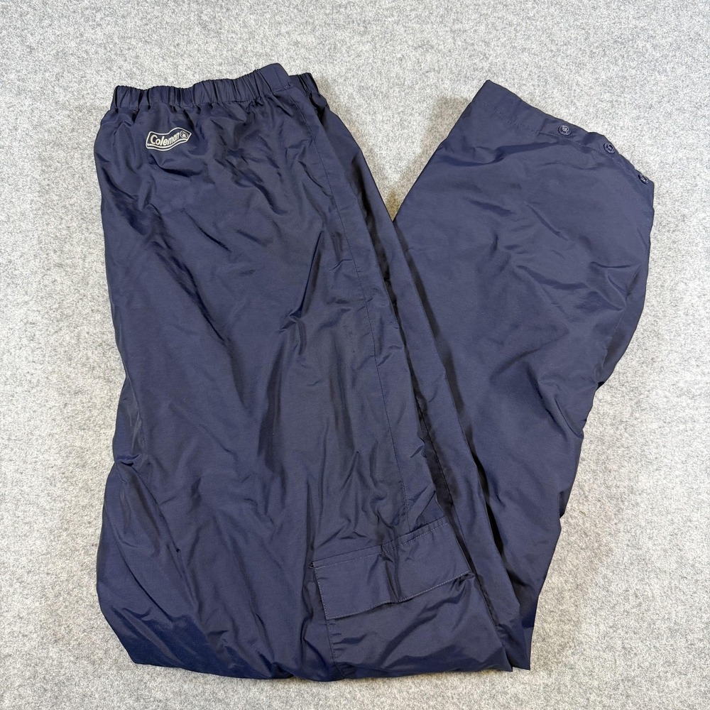 Coleman Rain Pants Mens Large Blue Nylon Mesh Lined Water Resistant Hiking